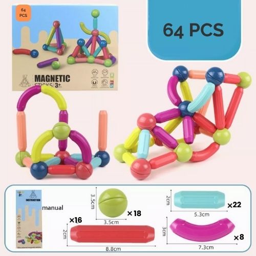 Magic Sticks™ 64 PCS - Imagina - Construye - Crea sin pantallas✨