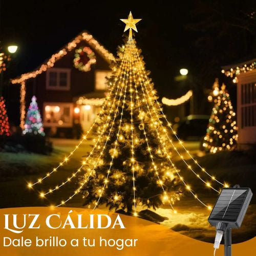 SolarCascade™ - Cascada de luces navideña LED