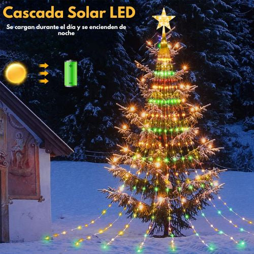SolarCascade™ - Cascada de luces navideña LED