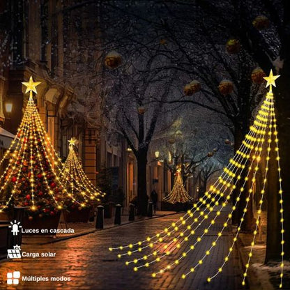 SolarCascade™ - Cascada de luces navideña LED