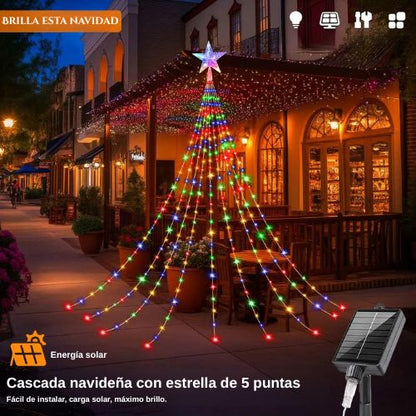 SolarCascade™ - Cascada de luces navideña LED